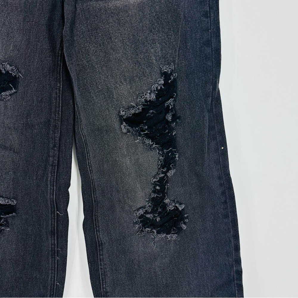 NEW BP Black Destroyed Wide Leg Low Rise Denim Jean 100% Cotton Size 29, Size 30 - Picture 8 of 14
